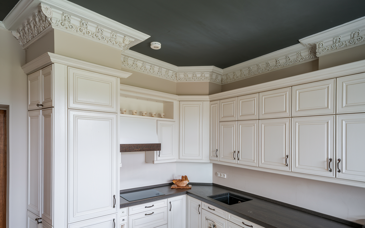 crown molding on cupboards