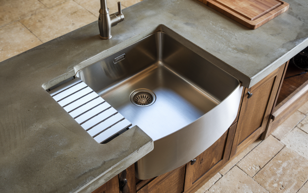 undermount sink with offset drain