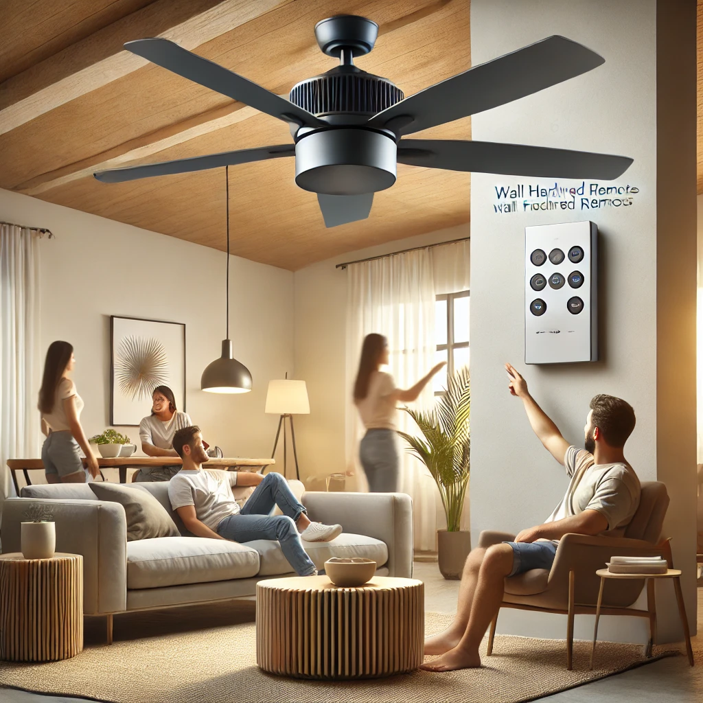  Matthews ceiling fan wall hard-wired remote six-speed