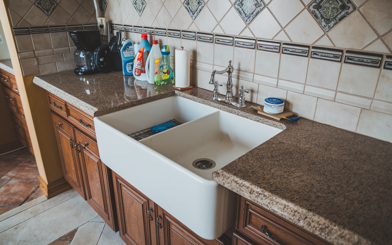 undermount sink with offset drain