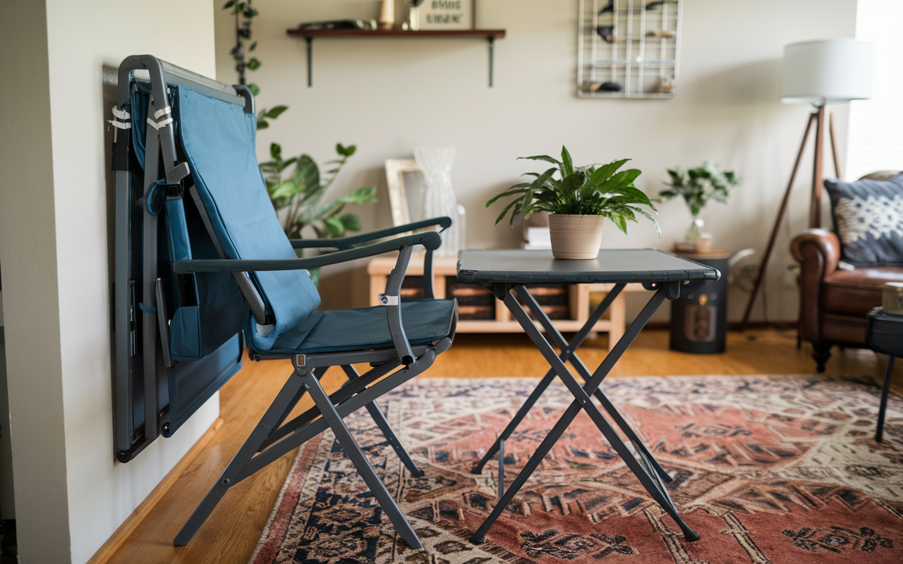 fold-away tables and chairs