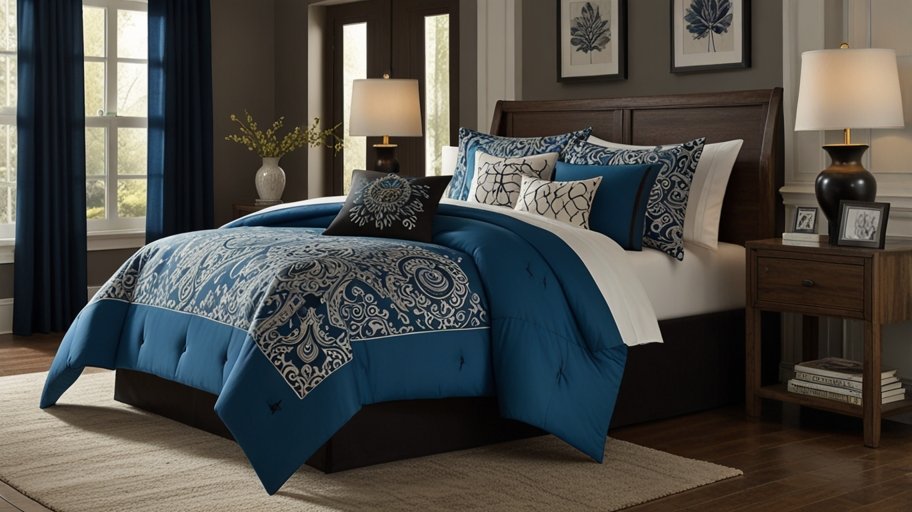 Nipsey Blue Black White Comforter Set