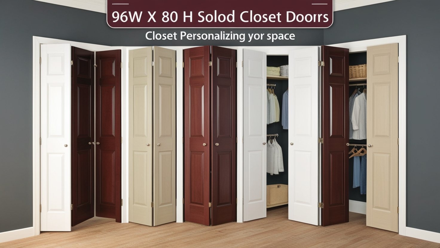 96w x 80h Solid Bi-Fold Closet Doors