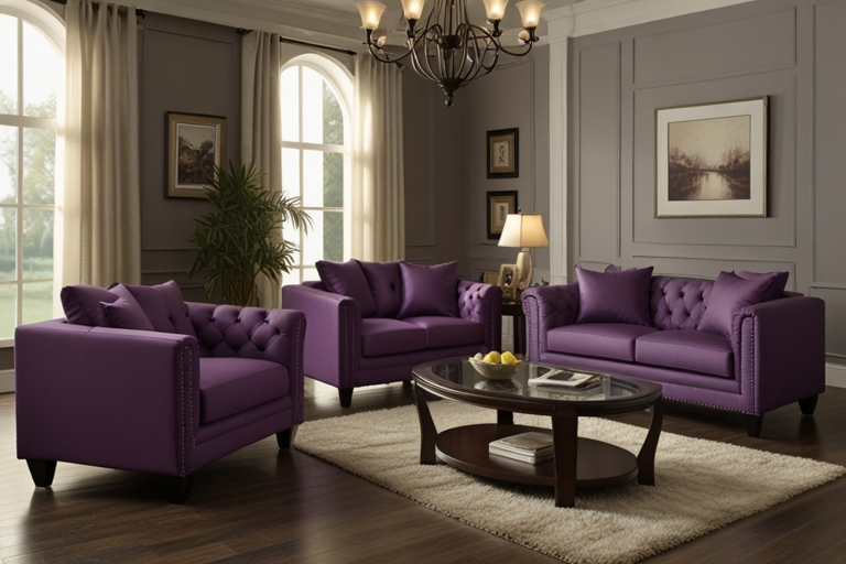  Surti Purple 2-Piece Living Room Set