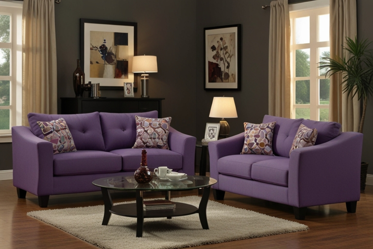  Surti Purple 2-Piece Living Room Set