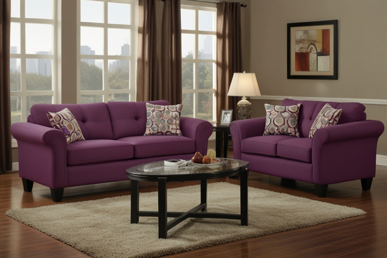  Surti Purple 2-Piece Living Room Set