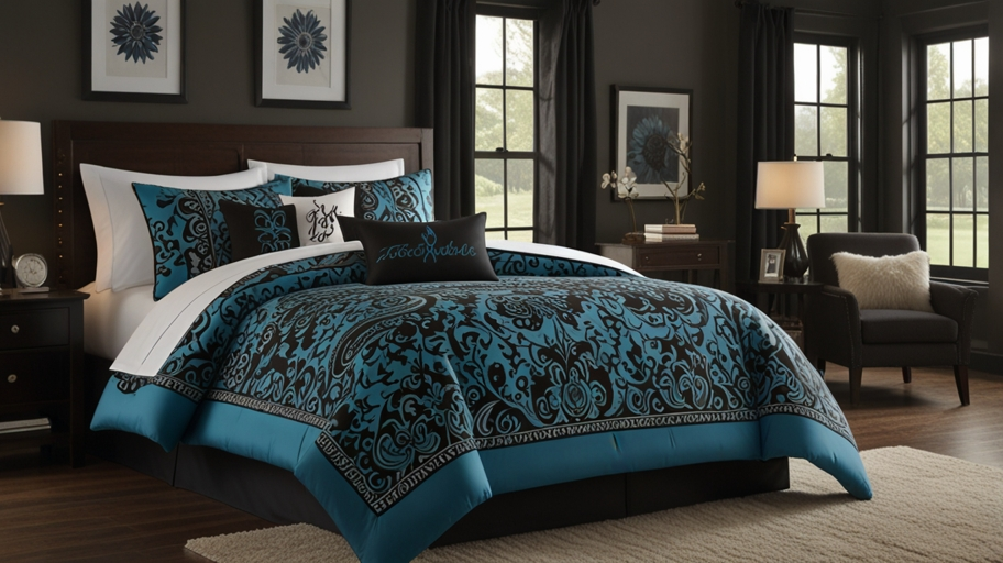 Nipsey Blue Black White Comforter Set