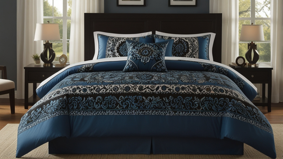 Nipsey Blue Black White Comforter Set