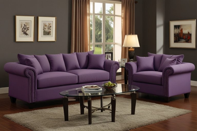 Surti Purple 2-Piece Living Room Set