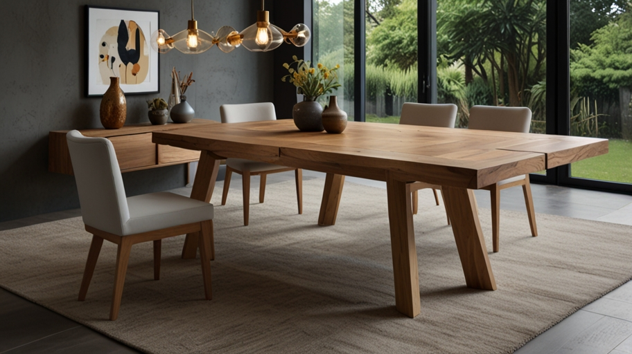 extendable solid wood dining table