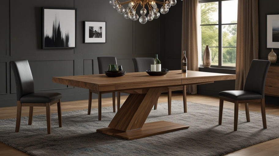 extendable solid wood dining table