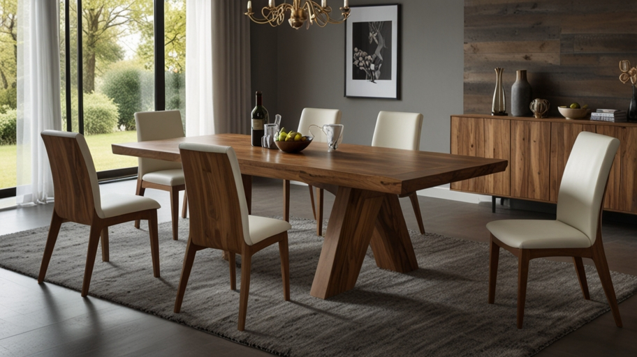 extendable solid wood dining table