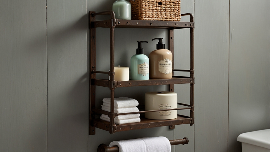metal vintage narrow bathroom storage 6 inches